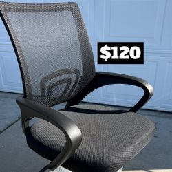 Brand new. Ergonomic office/desk chair. Black/chrome. Swivel/adjustable height. Mesh back lumbar support. Fully assembled 