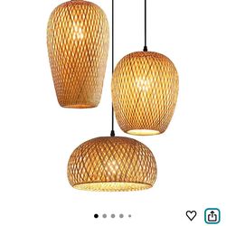 Bamboo Lantern Pendant Light Fixture