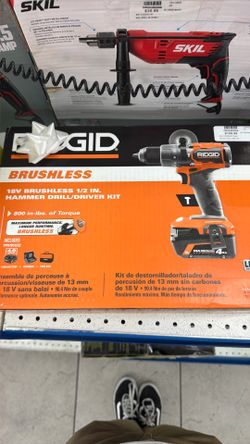 Ridgid 18v Brushless 1/2in Hammer Drill Driver Kit
