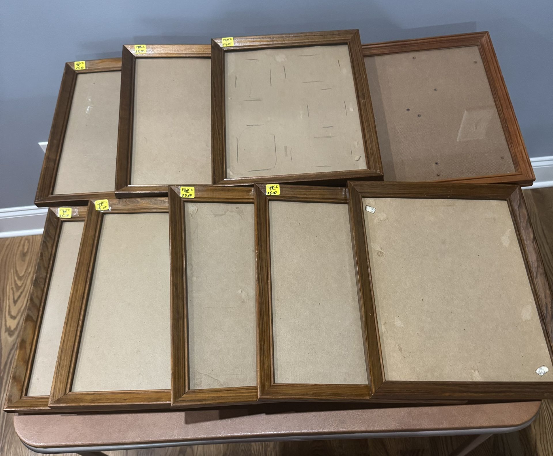 9-Med Brown Framed-$5 each or all 8 for $35&1 w/o glass-$2 (See description for sizes)