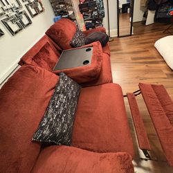 Loveseat Recliner Couch With Foldout Table