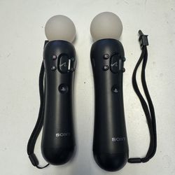 Set of 2 Sony PlayStation Move Motion Controller - Black Very Good Condition 