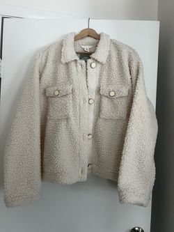 H&M Cream Teddy Fleece Shacket