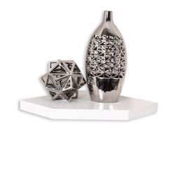 WELLAND 20" Phoenix Wall Floating Corner Shelf, White