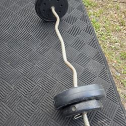 Weight Curl Bar With Plates