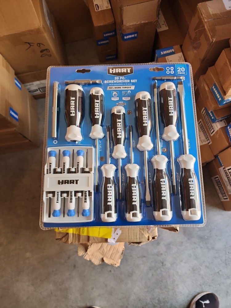 HART 20-Piece Magnetic Screwdriver Set with Comfort Grip