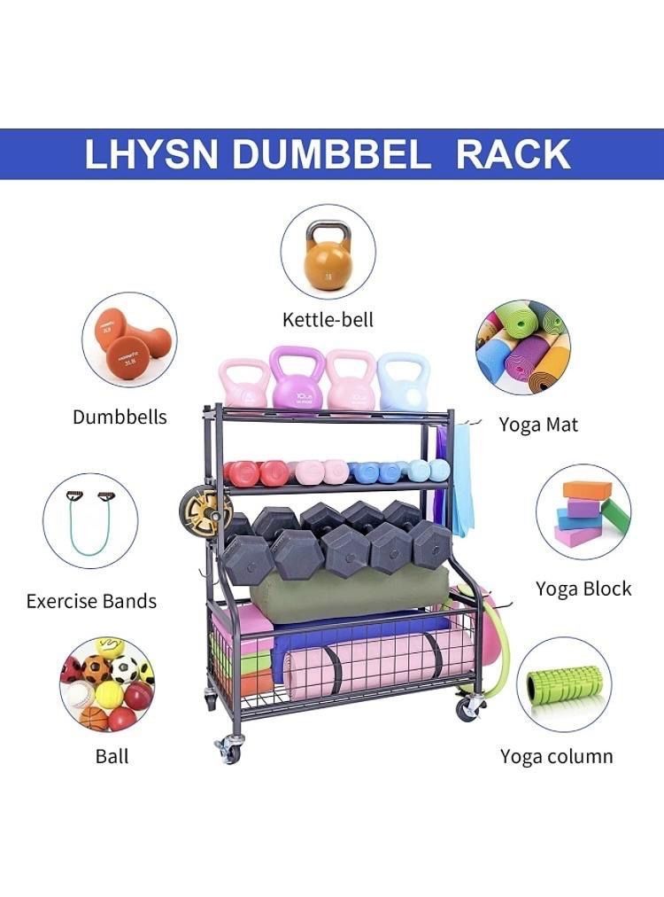 New Workout Storage Organizer for Dumbbells Kettlebells Yoga Mat and Resistance Bands