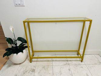 Gold glass console table
