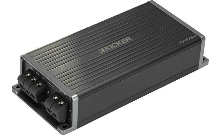 Kicker 47KEY500.1 Compact mono subwoofer amplifier with automatic tuning DSP — 500 watts RMS at 1 ohm