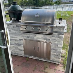Outdoor Tile Outdoor Kitchen Stainless Steel Grill Included
