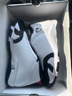 Air Jordan 14 White Black Red Sneakers
