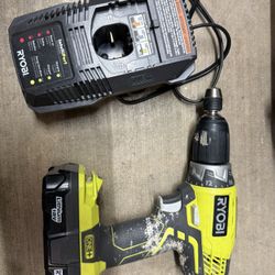 Ryobi Drill, Battery, Charger, And Drill Bit Sets 