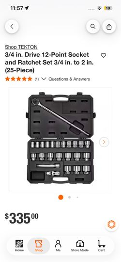 3/4 in. Drive 12-Point Socket and Ratchet Set 3/4 in. to 2 in. (25-Piece) (1) V
