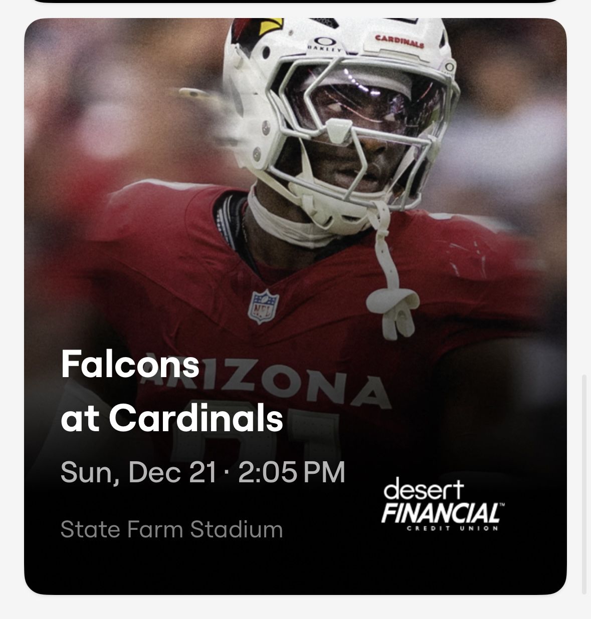 3 AZ Cardinals Tickets Plus Black Parking