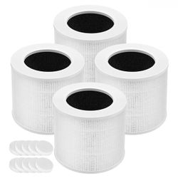 Cabiclean Core Mini Filter for LEVOIT Core Mini, Core Mini-P Air Purifier 4 Pack Core Mini-RF Filter, Activated Carbon, for Smoke, Odors, Dust, Pet Ha
