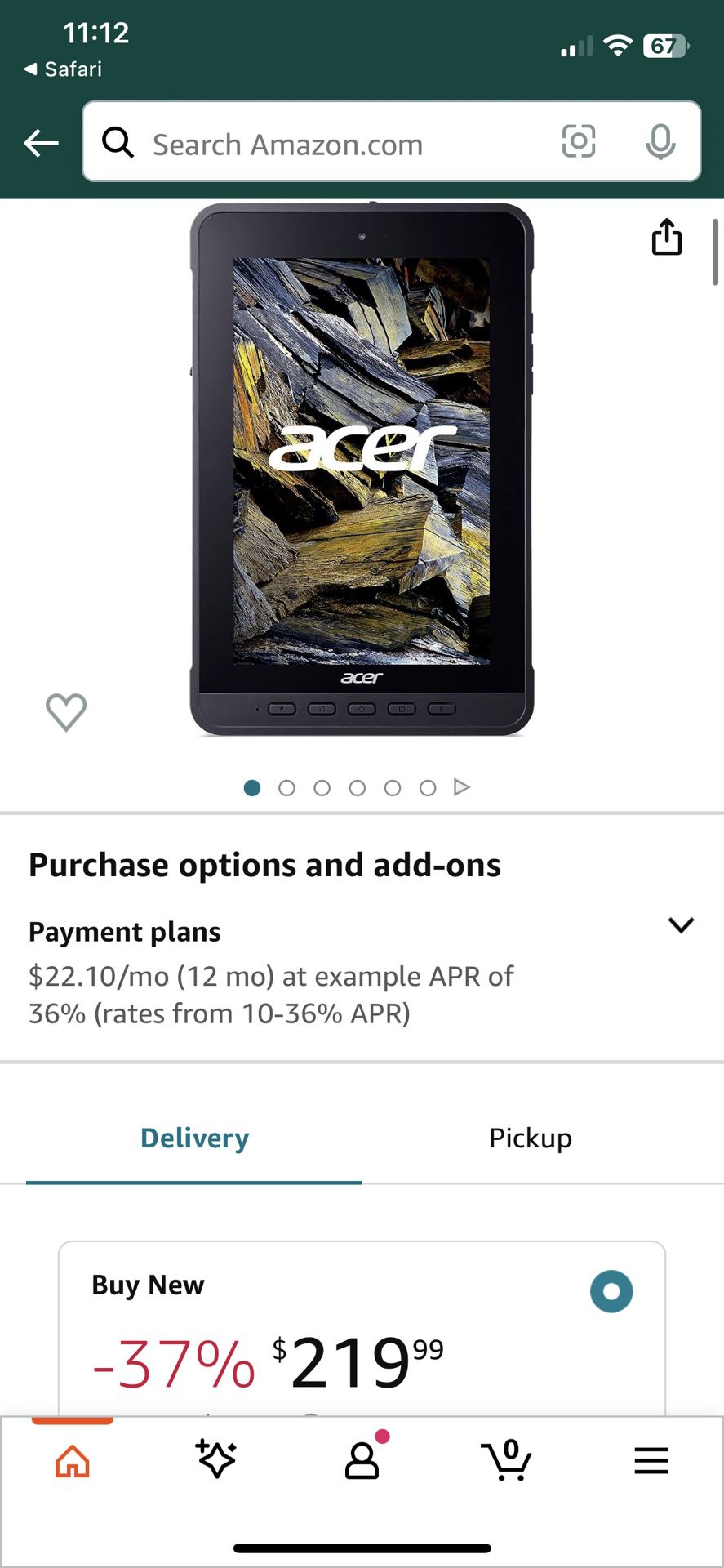 Acer Enduro Urban T1 Android Tablet