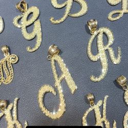 14K Yellow Gold Initial Pendant