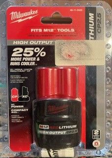 Milwaukee M12 HIGH OUTPUT CP2.5 Batteries – 3 Pack – NEW