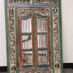 One-of-a-kind Window Wood Wall Mirror