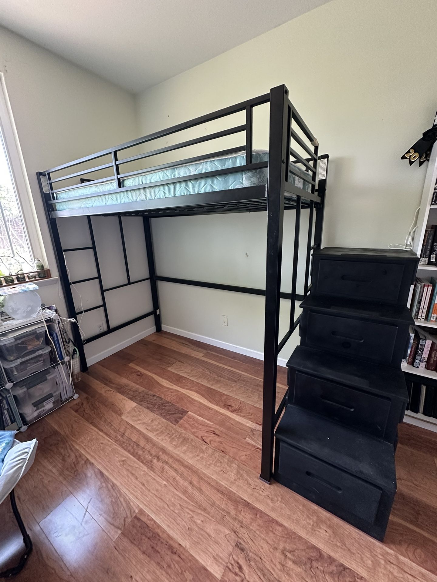 Twin Loft Bed Frame And Staircase