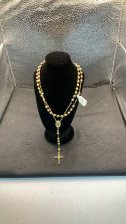  14kt Yellow Gold High Polish Rosary Necklace - 14.9dwt