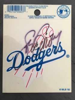 Vintage Dodgers Sticker With Steve Gravy Signature 