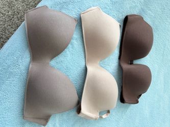 Brand New Set of 3 Strapless Padded Bras – 38C
