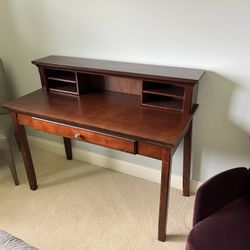 Wood Desk With Hutch