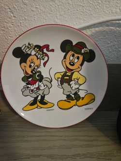 Mickey and Minnie Mouse Plate