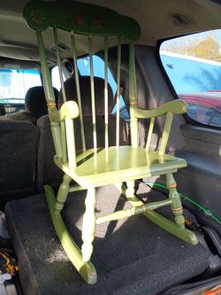 Antique Doll Wooden Rocking Chair