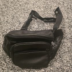 Vintage Soft Leather Fanny Pack Waist Boho Crossbody Patchwork Black Belt Bag 90
