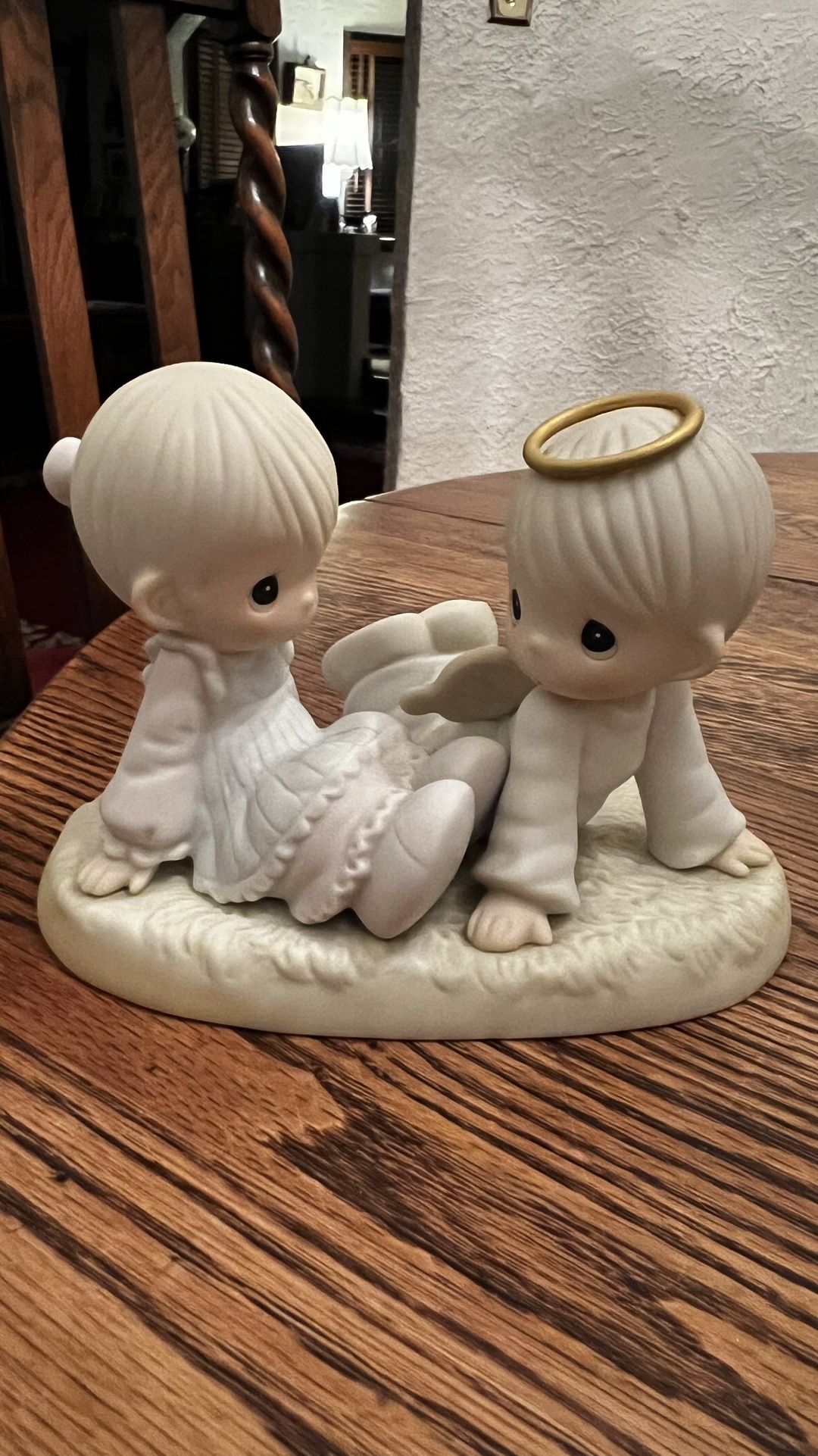 PRECIOUS MOMENTS - HEAVEN MUST HAVE SENT YOU - Boy Angel & Girl FIGURINE #521388