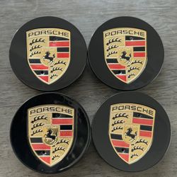 Porsche Center Caps 76mm Black 