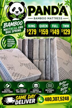 Bamboo Mattress and Box Spring Set KING , QUEEN, FULL, AND TWIN