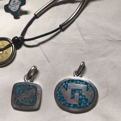 Lot Sterling Silver Pendants .925 , Necklaces 