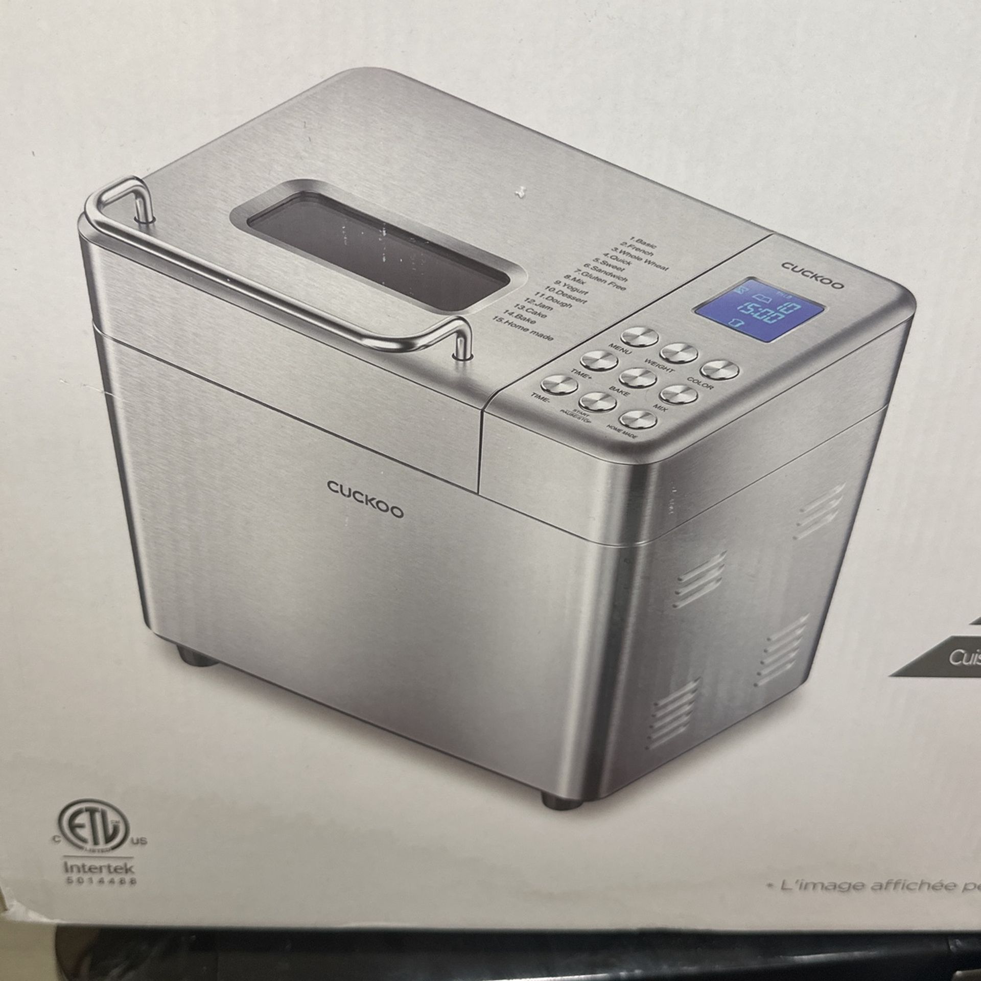 “Brand New Cuckoo AAB101S Programmable Breadmaker – 2 LB Capacity, Stainless Steel, Easy to Use”