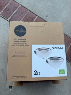 Project Source 13-in Satin nickel Indoor 2 -Light Flush Mount Light with Alabaster Glass