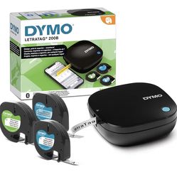 DYMO LetraTag 200B Bluetooth Compact Label Maker, Value Pack, Wireless Connection to iOS and Android, Includes 3 Assorted Label Tapes