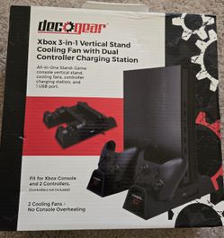 Deco Gear 3-In-1 Xbox Vertical Stand Cooling Fan With Dual Controller Charging Station For Xbox