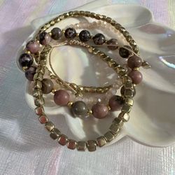 New Set Of 4 Natural Stine Bracelet Set 