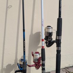 Fishing Rods Small Median And Large 3 Included
