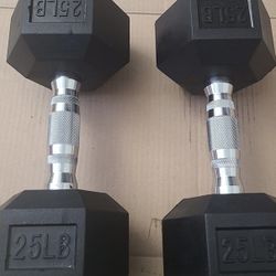 1 Pair Left! $75 25 Lbs Dumbbells 