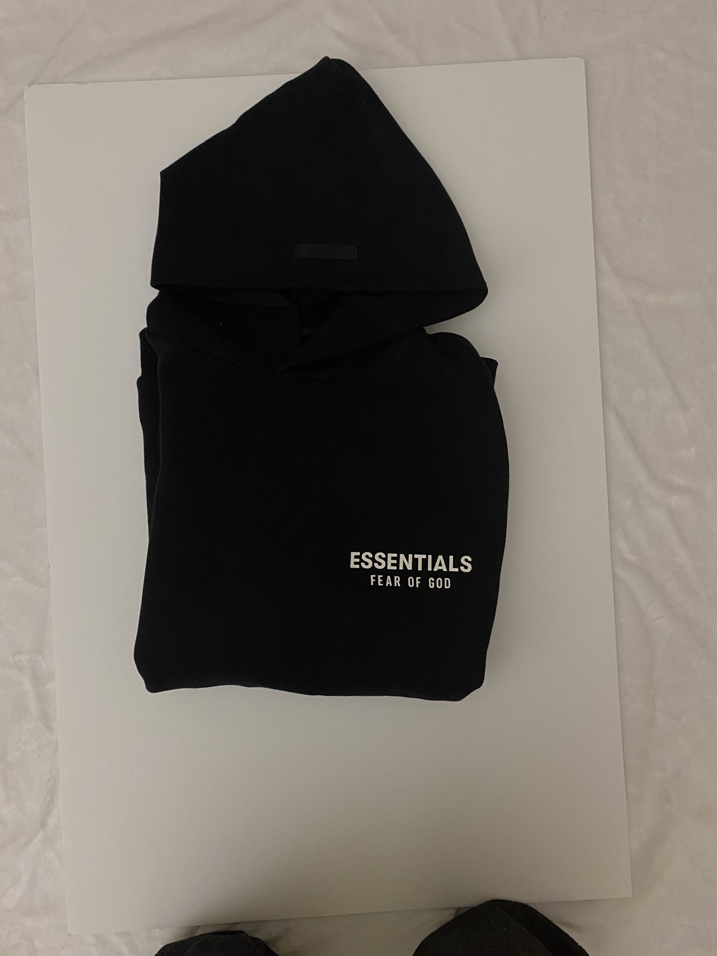 FW24 Black essentials fear of god hoodie