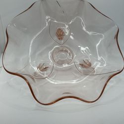 Lancaster Depression Pink Petal Glass Bowl 10”