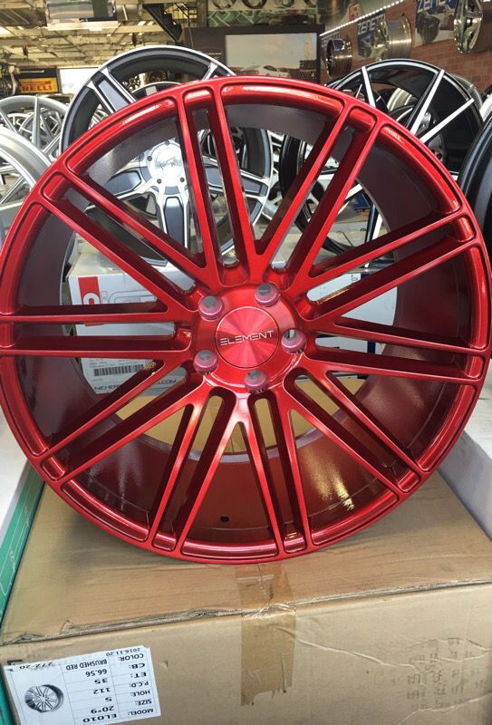 20" inch Element EL012 candy red wheels only