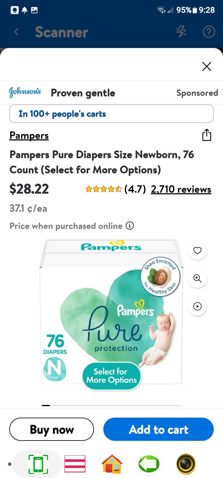 Pampers DIAPERS Newborn 76ct 