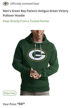 Men's Green Bay Packers Antigua Green Victory Pullover Hoodie