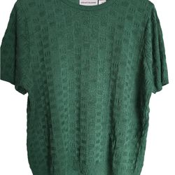 Alfred Dunner Green Textured Knit Shirt – Tagged XL (Fits Like M)