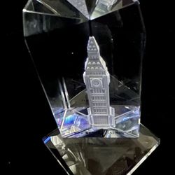 Crystal Glass Big Ben Clock 3D London Souvenir Ornament /paperweight