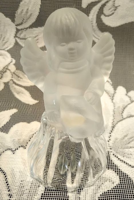 Small Collectible Glass Crystal Angel Bell 5" ***EXCELLENT CONDITION***